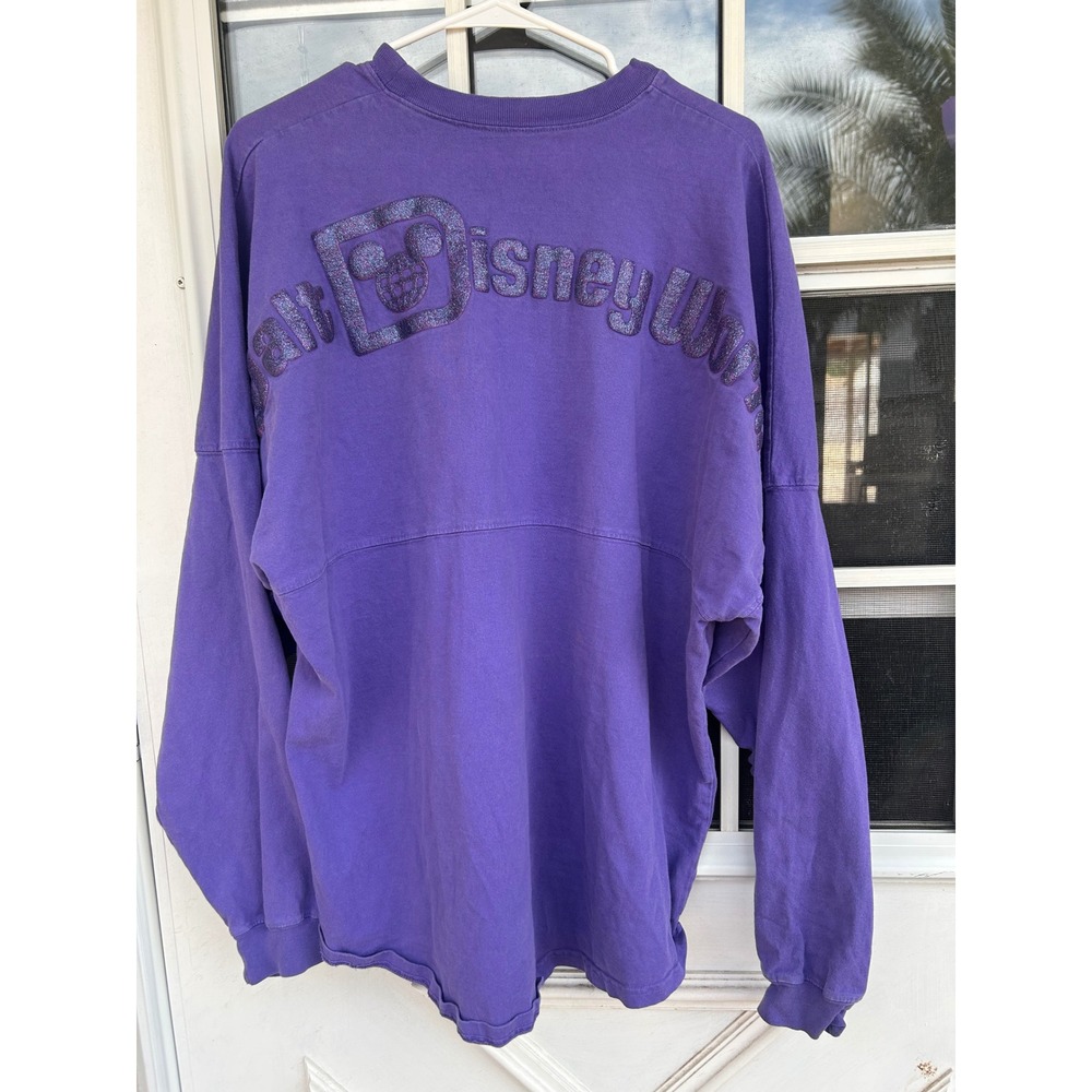 Disney Parks Spirit Jersey Walt Disney World Purple Glitter Puff Print Large - Picture 11 of 11